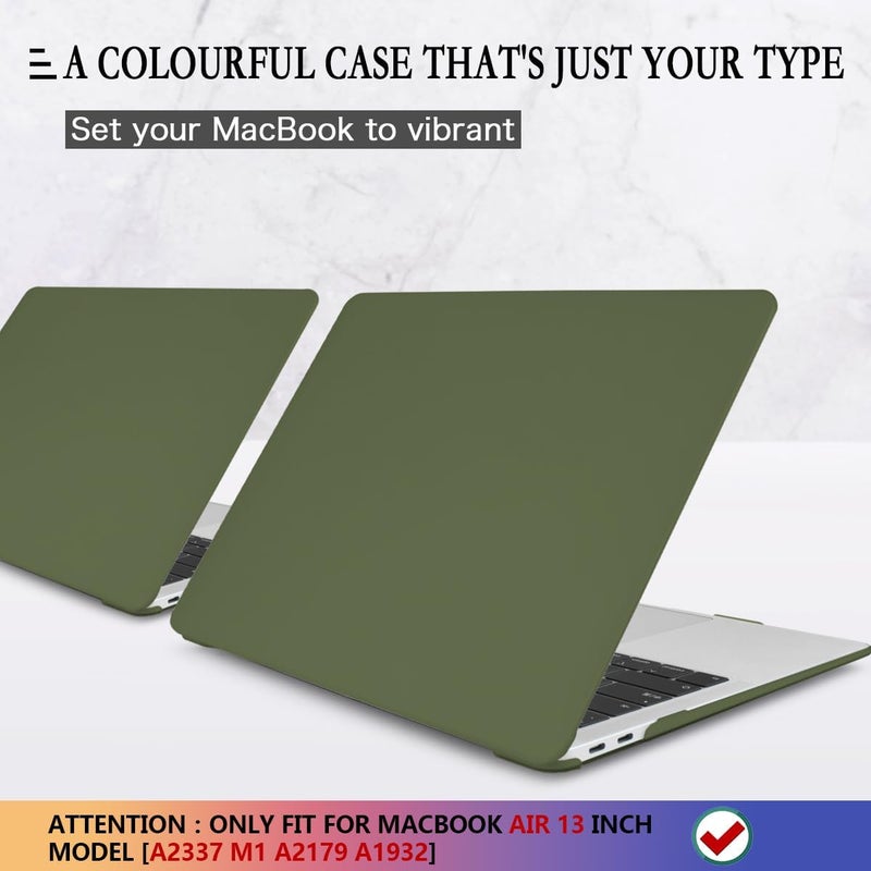 CISSOOK Compatible with MacBook Air 13 inch Case A2337 M1 A2179 A1932 Model 2021 2020 2019 2018 Release, Plastic Avocado Hard Shell Cover with Keyboard Cover for Air 13.3" with Touch ID, Avocado Green - Image 3